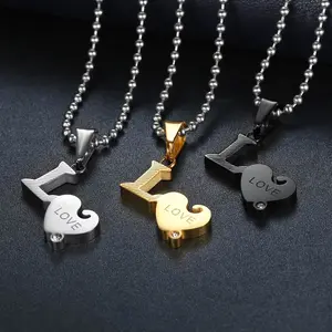 Romantic and Elegant Couple Necklace, Fashionable Synthetic Zircon Letter LOVE Pendant, Stainless Steel Men's and Women's Necklace, Anniversary, Valentine's Day, Mother's Day Gift or Gift Accessory