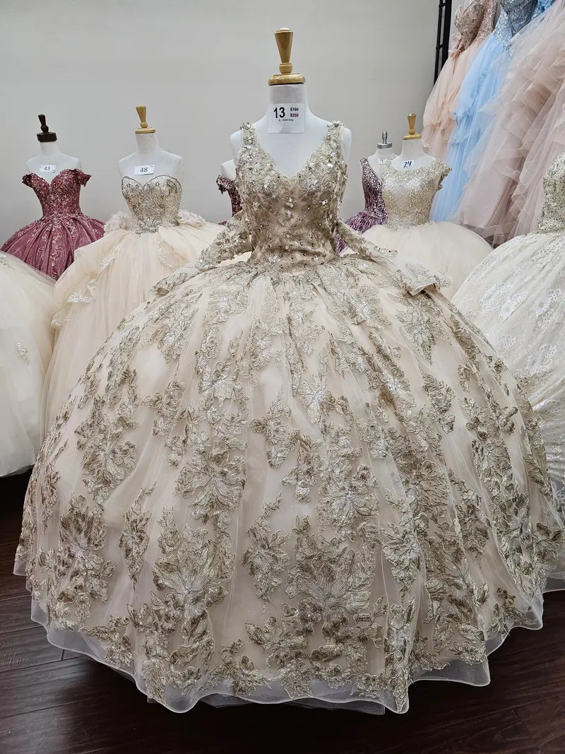 gold quinceanera dresses - TikTok Shop
