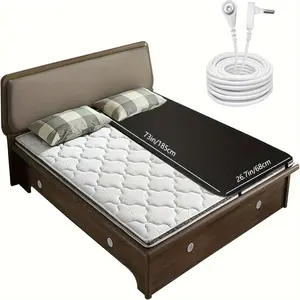 Grounding Mat for Bed,  Grounding Pad for Sleep,Anti-Slip PU Leather Grounding Mattress with Grounding Cord,Improves Sleep,   &