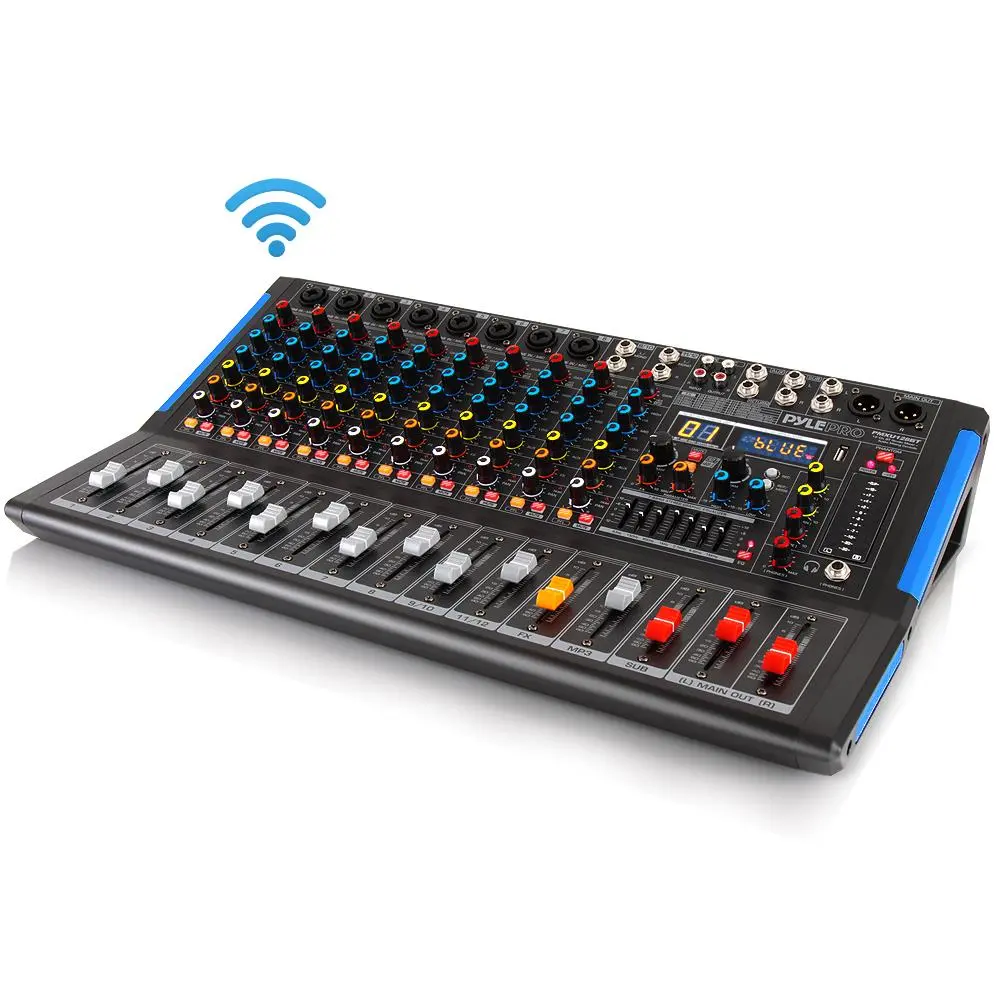 12-Channel Bluetooth Studio Mixer - USB Recording, 7-Band EQ, 48V Power 12-Channel Bluetooth Studio Mixer - USB Recording, 7-Band EQ, 48V Power