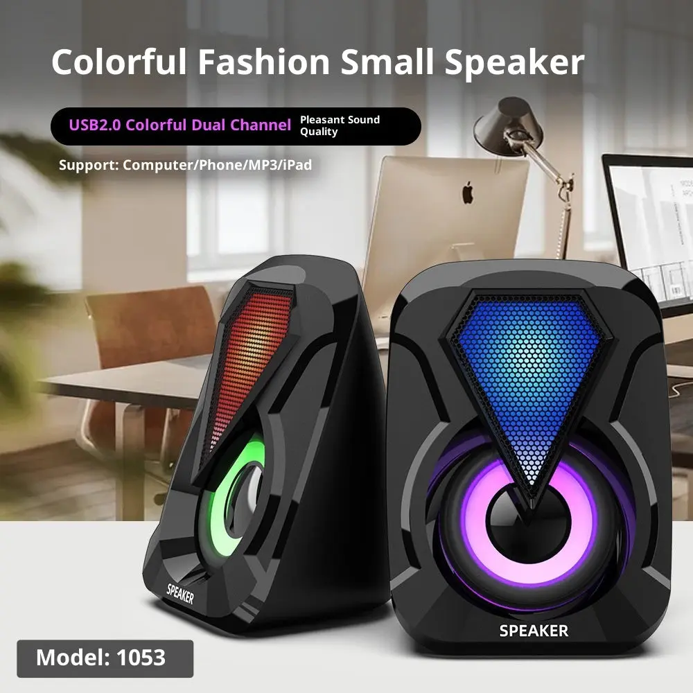Mini Desktop Computer Audio Speaker, Plastic USB-Powered for Home Use