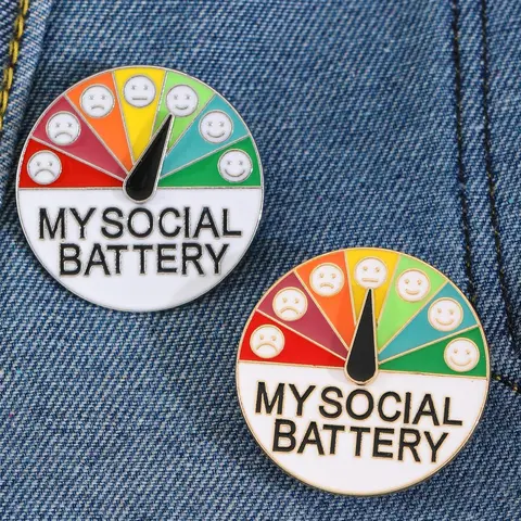 Social Energy Brooch Set, Alloy Brooch Pin, Party Style Mood Changing Energy Pin, Unisex Colorblock Expression Pins, Fashion Accessory, Men Accessories, Lapel Pin