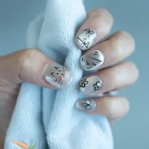 Cute Cat and Dog Handmade Press on Nails | Cat Eye Nails | Short Nails | Animal Print | Reusable Nails