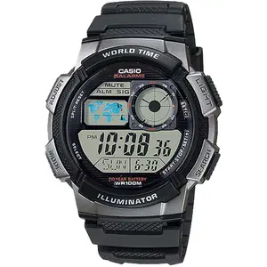 Casio Men’s Digital Watch with Black and Silver Dial  - AE-1000W-1BV