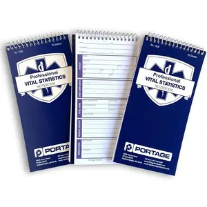 EMT First Responders Vital Statistics Notebook 8" x 4" Medical Notebook for Vital Signs and Additional Patient Information 210 Pages (3 Pack)