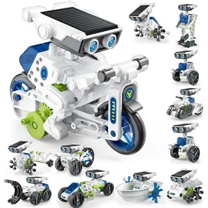 Solar Robot Kit Stem Gift for Boys Ages 8-14, 12-In-1 DIY Science Education Toy, 202-Piece Solar Robot Set, Unisex Educational Playset