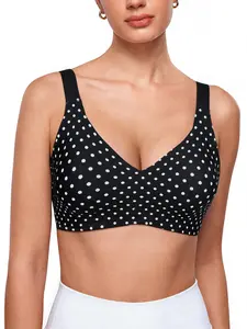Mimilemon S-3XL Jelly Bra Deep V Plunge with Wide Straps Seamless Wireless Bras Comfort & Sexy U-Back Design Everyday T-shirt Bra for Women Casual Wear