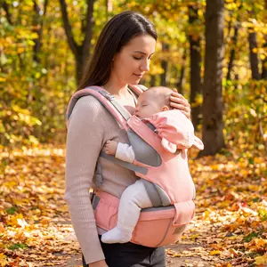 Baby Carrier Newborn to Toddler (0–36 Months, 7–36 lbs) – Infant Carrier with Hip Seat & Wrap | Mesh Front -Facing Backpack for Mom & Dad | Shower Gift/For Moms Under 70kg (150lbs) multifunctional lumbar support fit ergonomic mother day wesring