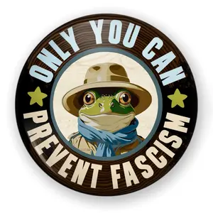 Portland Frog Graphic Pin Button, Portland Frog Illustration Pin Buttons - Fashion Accessories Pins, Gifts for Him & Her