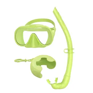 New Design Foldable Snorkel Soft Silicone Anti Fog Single Lens Diving Goggles Freediving Gear Low Volume Diving Masks