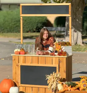 JJ Lemon Rustic Adult Lemonade Stand (6 Piece kit for 10 Minute Assembly)--Bonus! Free storage shelf added to all Stands!