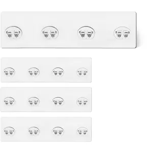 4 Pack Shower Caddy Adhesive Replacement, Strong Shower Shelf Adhesive Hooks for Corner Shelf Basket, Bathroom Rack, Kitchen Rack and Soap Holder