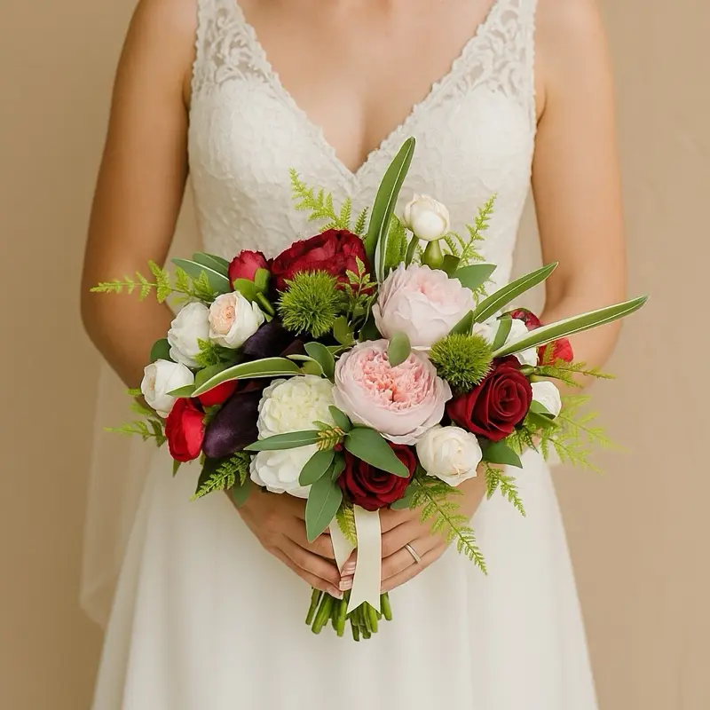 Realistic Bridal Bouquet – Handmade Keepsake  Designed for brides who want timeless beauty with zero stress.   Soft-touch artificial florals that look and feel real  Perfect for weddings, elopements, bridal showers, and keepsakes  Lightweight, custom