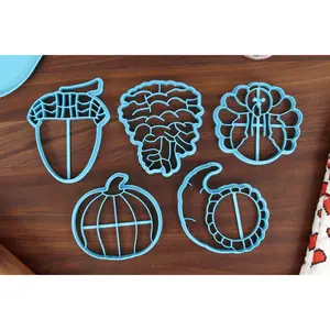 Autumn Season Cookie Cutters - Acorn Cutter, Cornucopia, Short Pinecone, Pumpkin, Turkey