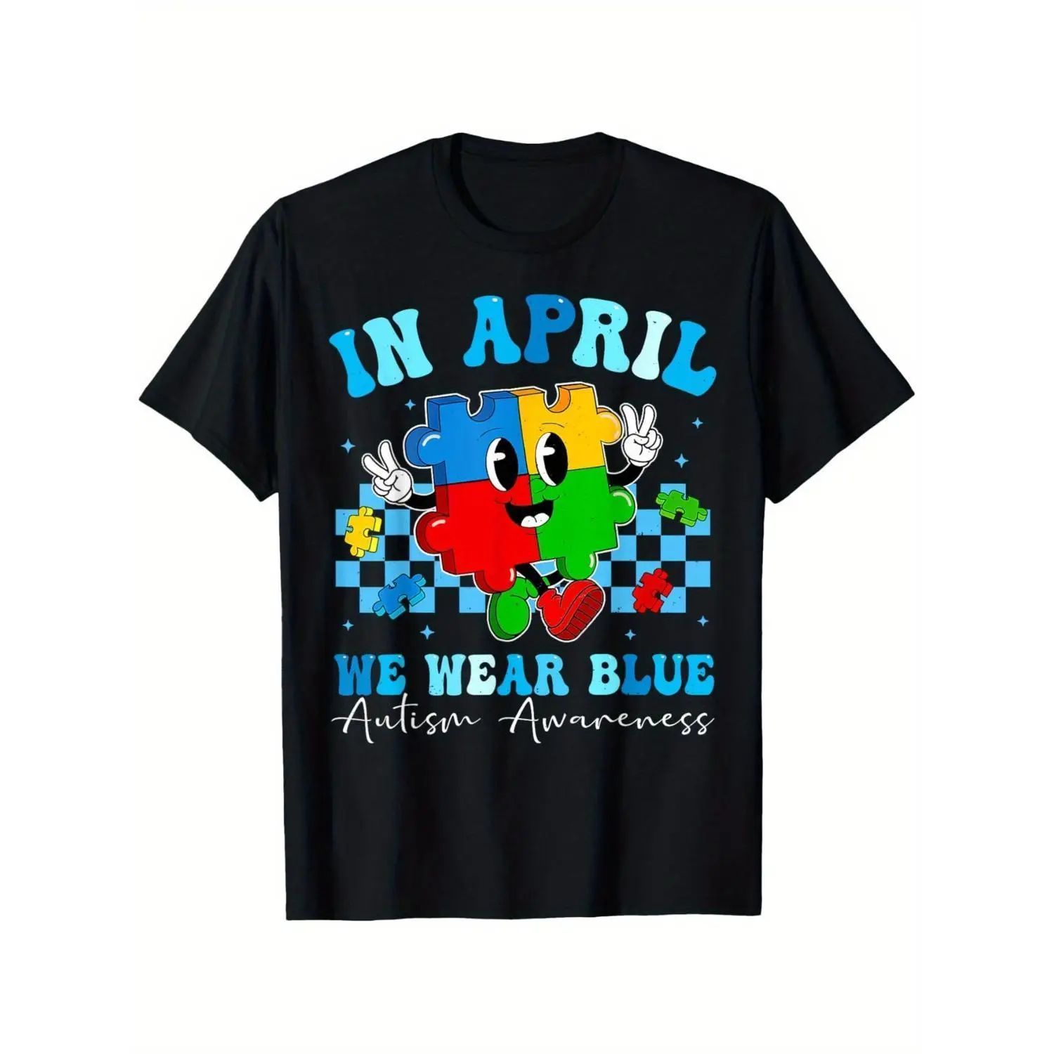 Celebrate Autism With Blue Attire During Autism Awareness Month Soft Cotton Blend Women's Casual T-Shirt Comfortable Stylish And Easy To Wear