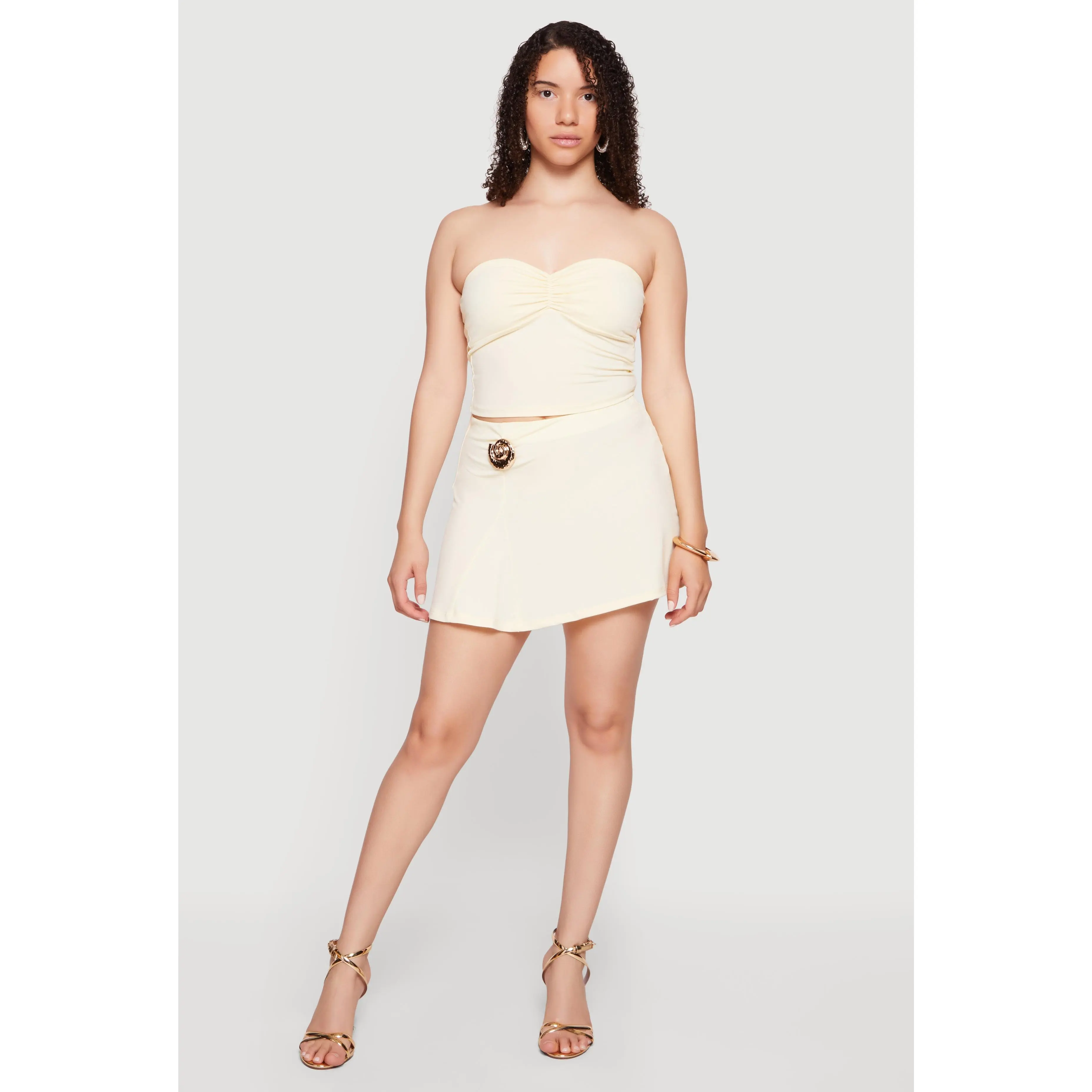 Metallic Seashell Detail Mini Skirt