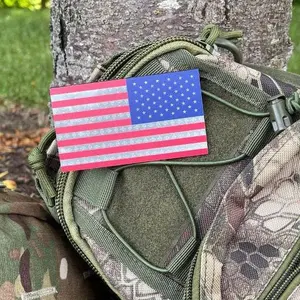 US Flag, IR Patch Non-Covert, 3.5X2 - Reverse, Red-White-Blue, Garrison