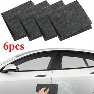 6pcs Fiber Scratch Remover Cloths for Car Surface Repair, Quick Fix Polishing Clean Cloth, Auto Care Tools, Uncharged, No Battery Required