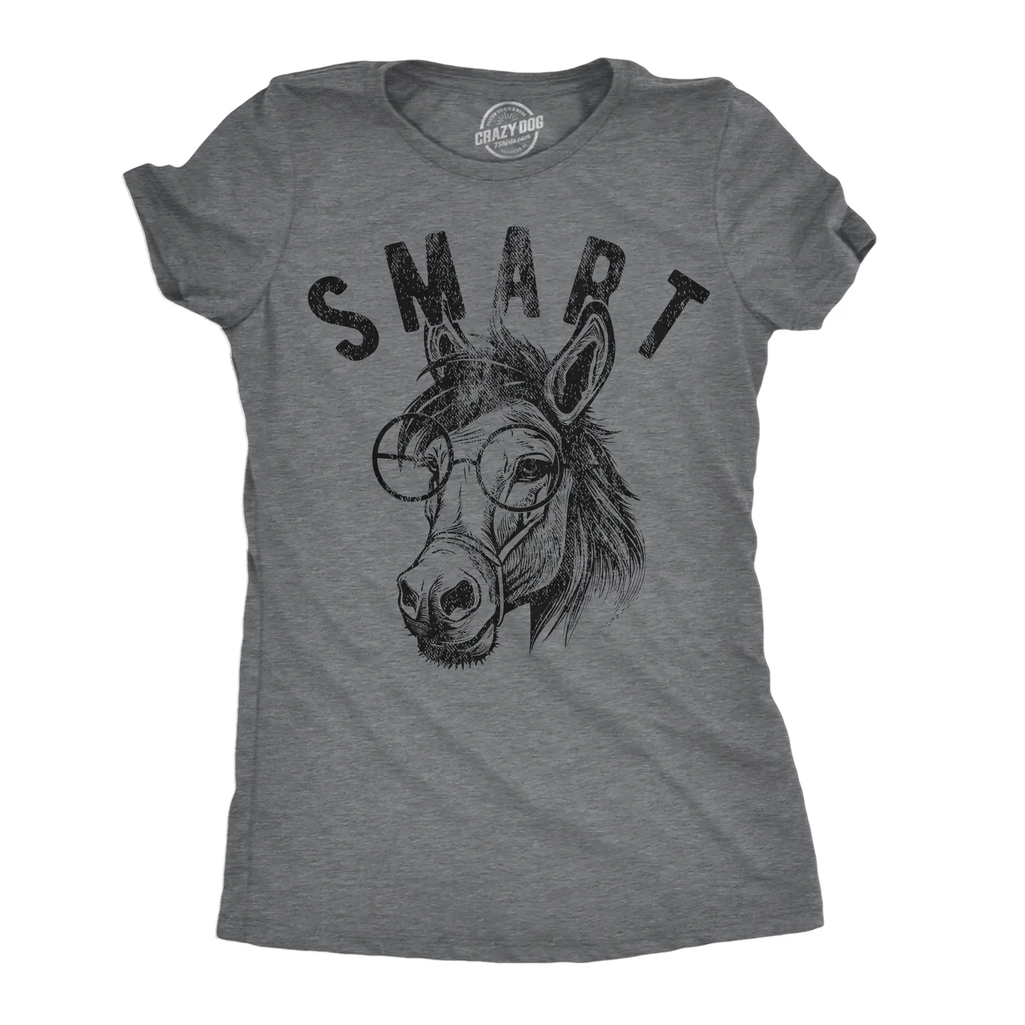 Womens Funny T Shirts Smart Ass Sarcastic Donkey Graphic Tee for Ladies Funny Womens T Shirts Cute Vintage Fashion Casual Ladies T-Shirt Gift Animal Tops for Women Funny Sarcastic Top Women's Novelty Tees Dark Grey