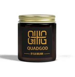 QuadGod – Ilia Malinin Signature Scented Candle | Coconut Apricot Wax | Elegant Gold Jar | Aromatherapy Gift for Fans, Relaxation, Holidays & Home Decor