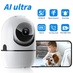 3MP Intelligent Security Camera - 360 Degree Rotation, 2.4G WIFI, Color Night Vision, Two-way Audio, Body Tracking Motion Detection for Home Wireless Security Water Proof