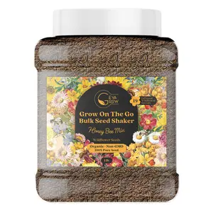 Bulk Wildflower Seed Mix – Honey Bee Wildflower Seed Mix 1 Pound Tub by GevaGrow | Bulk 300,000+ Seed Tub | 19 Variety Flower Seeds for Planting in Pots & Outdoor Gardens | No Messy Bags or Packets |