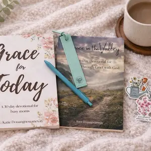 GraceBound Deluxe Bundle – Christian Devotional Gift Set | 2 Books, Bookmark, Pen & Stickers