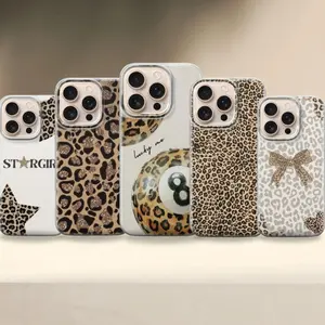 Y2K Leopard Print Phone Case, Trendy Neutral Coquette Phone Case For iPhone 17 Air X 11 12 13 14 15 16 Plus Pro Max & Samsung S Series