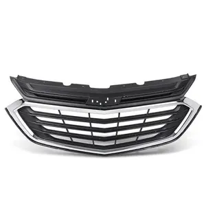Fit For 18-21 Chevrolet Equinox Front Bumper Upper Grille Grill w/ Chrome Trim