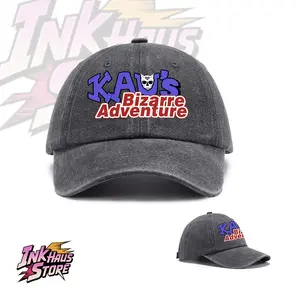"KAU's Bizarre Adventure" pays homage to the iconic style of Jotaro Kujo, the protagonist of Part 3 of *JoJo's Bizarre Adventure*.--Cotton Washed baseball cap