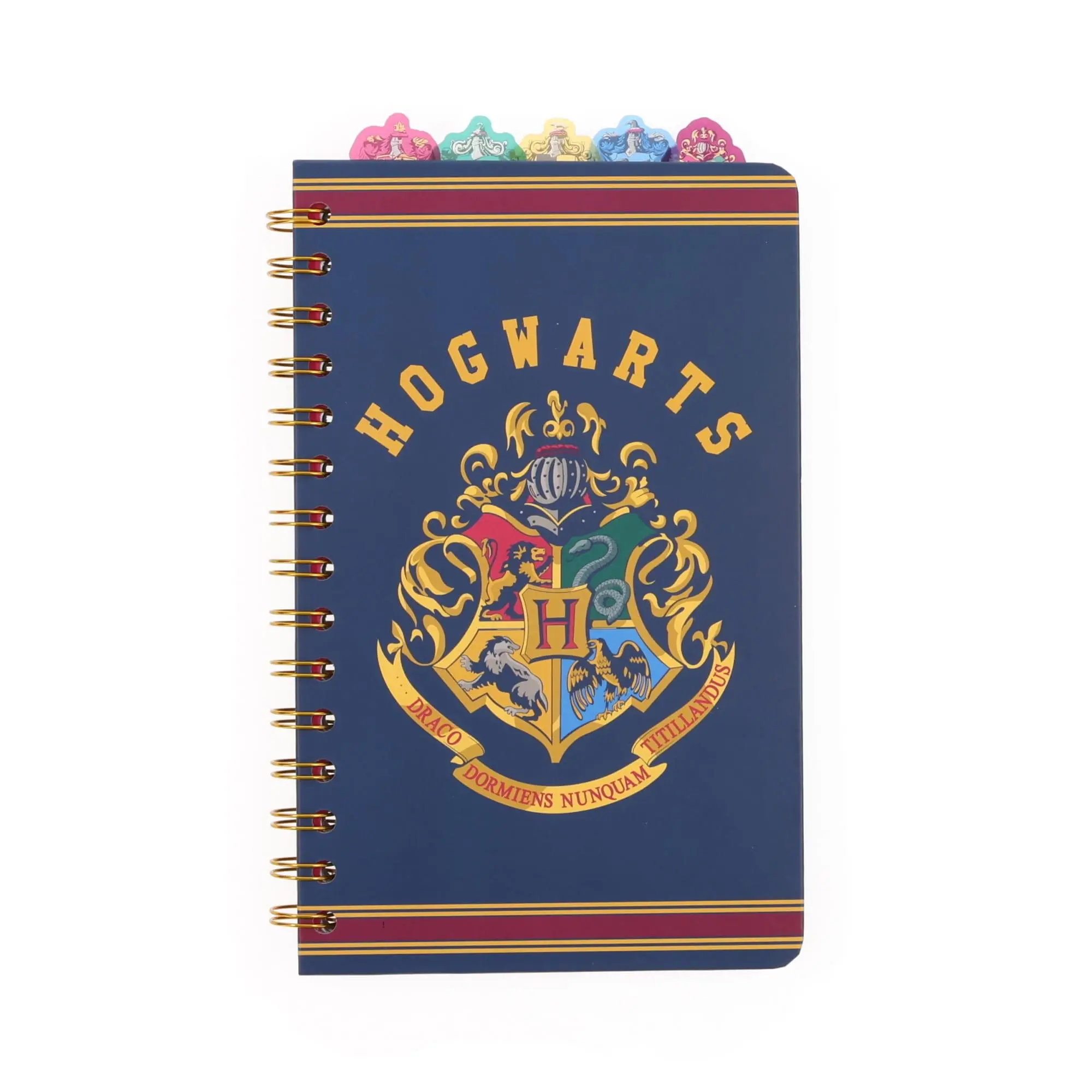 Harry Potter Hogwarts 5-Subject Spiral Journaling Notebook - 5 Vinyl Tabs, 75 Total Sheets, Lined/Graph Paper, Pocket-Sized Plain Journaling Notebooks, Great Journal or Notepad for Office Stationery Supplies