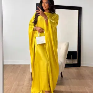 Modest Evening Party Dress Batwing Sleeves Shining Material Long Maxi Banquet Dresses Robe for Women L412 Womenswear Comfort Batwing Sleeves Sparkling Material Elegant Long Length Formal Aesthetics