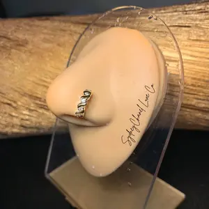 SCL Nose Treasures: Luxe L-Shaped Nose Rings Plated Fashionable Body Jewelry Nose Jewelry Nose Studs nose piercings Stainless Steel