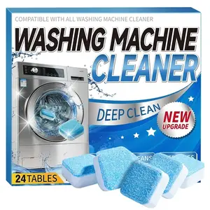 24 Tablets Washing Machine Cleaner Tablets | Deep Clean & Fresh Style | Eco-Friendly Washer Cleaner for Front & Top Load Machines, Removes Odor & Buildup