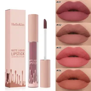 HelloKiss 3-in-1 Matte Velvet Nude Lip Gloss - Waterproof, Long-Lasting, Transfer-Proof, Lightweight Flawless Combination Lipstick for Daily Casual Wear (Beauty & Personal Care)