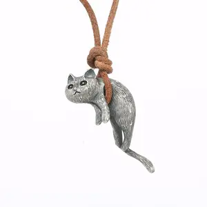 SleekHush New Simple Silver Cat Necklace for Men & Women Cute Couple Matching Jewelry Lovely Gift Elegant Timeless Design