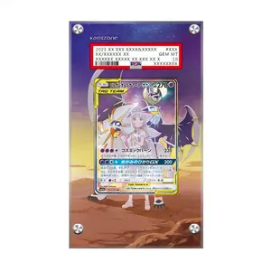 [Display Case]Pokemon Solgaleo & Lunala GX Full Art 216/236 Cosmic Eclipse Lillie - Extended Art Pokemon "PSA" Graded Card Display Case