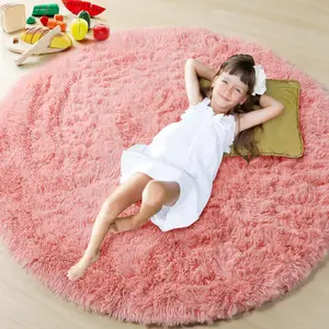Baby Pink 6ft Round Area Rug with Soft Texture and Comfortable Design for Baby's Playtime