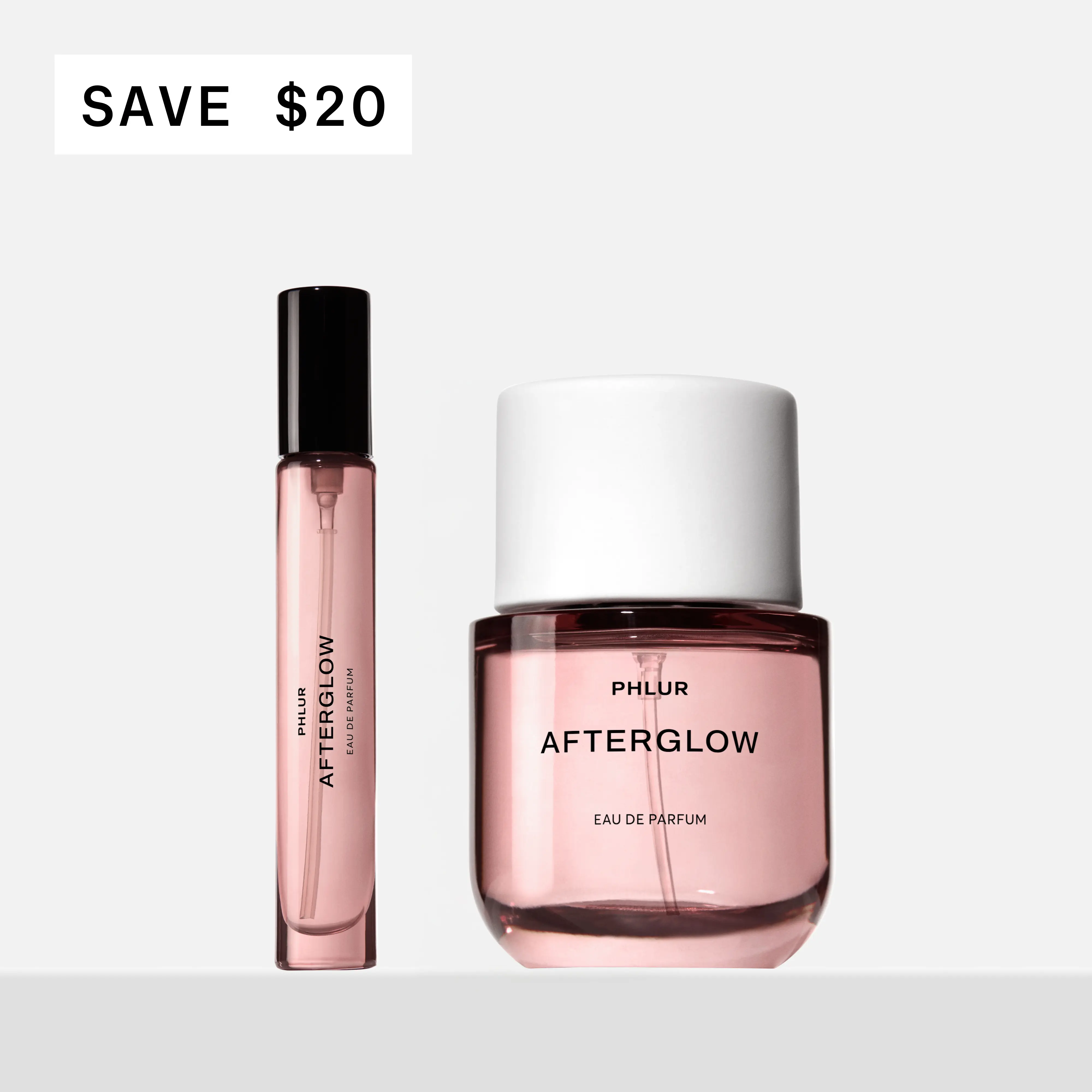 PHLUR Afterglow Eau de Parfum Duet - Full + Travel Size Perfume Set with Citrus, Apricot & Cashmere Woods (50mL + 9.5mL) PHLUR Afterglow Eau de Parfum Duet - Full + Travel Size Perfume Set with Citrus, Apricot & Cashmere Woods (50mL + 9.5mL)