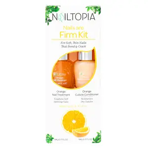 Nails are Firm Kit by Nailtopia for Women - 2 Pc Kit 0.17oz Orange Nail Treatment, 0.17oz Orange Cuticle Conditioner