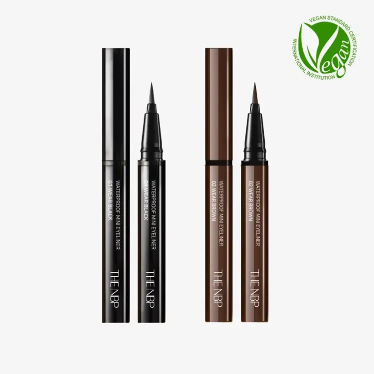 THE NBP Vegan Certified Mini Finger Brush Eyeliner, Lightweight Waterproof Cosmetic Liquid Eyeliner, Smooth Smudge-Resistant Precision Korean Beauty Product