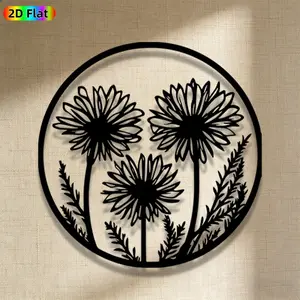 1pc Romantic Daisy Metal Wall Art, Romantic Daisy Statue Mural, Iron Craft, Perfect for Bedroom, Boudoir, Love Alcove Decor, Artistic Metalwork, Intricate Craftsmanship, Valentine's Decor, Ideal Gift for Nature Lovers