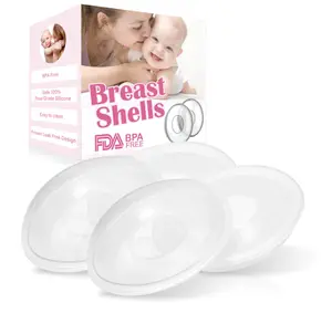 Breast Shells Milk Saver for Breastfeeding – 4 Pack BPA-Free Breast Shield Nursing Cups | Protect Sore Nipples & Collect Breast Milk