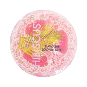 Hibiscus Sea Salt & Kukui Exfoliating Loofah Soap 4.75oz