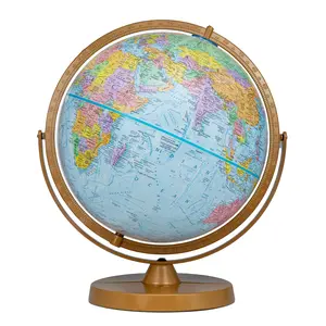 Replogle Made in USA Pioneer 12″ Raised Relief Desk Globe for STEM Learning - Educational World Map for Kids and Teachers