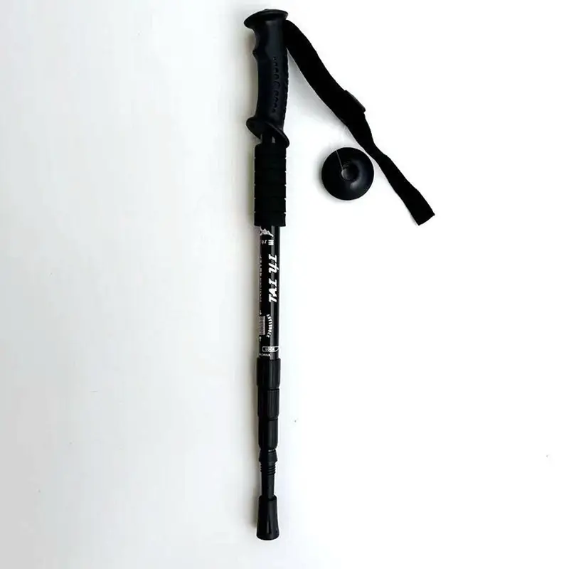 Outdoor trekking poles Folding aluminum alloy four ultra-light telescopic walking sticks hiking trekking crutches Collapsible Alloy Stick Hiking Essentials Hiking Gear