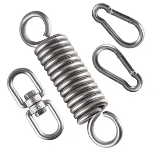 Suspension Swivel Hook, Hammock Chair Suspension Kit with Safety Buckle and Swivel Hook for Porch Swing, Hammock Chair, Boxing Bag vee  carabiner