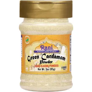 Rani Green Cardamom Pods Powder, Ground with Green Husks (Hari Elachi) 3oz (85g) PET Jar ~ All Natural | Vegan | Gluten Friendly | NON-GMO | Kosher | Product of India