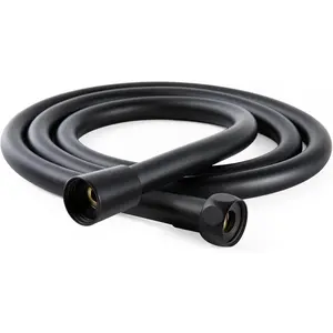 Super Flexible Shower Hose, 48inch Premium RV PVC Handheld Shower Head Hose, Bendable Hose Extension, with Brass Insert and Nut, Suitable for Bathing and Pet Bathing, Matte Black