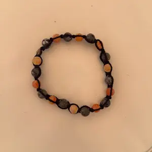 Orange and grey hemp bracelet